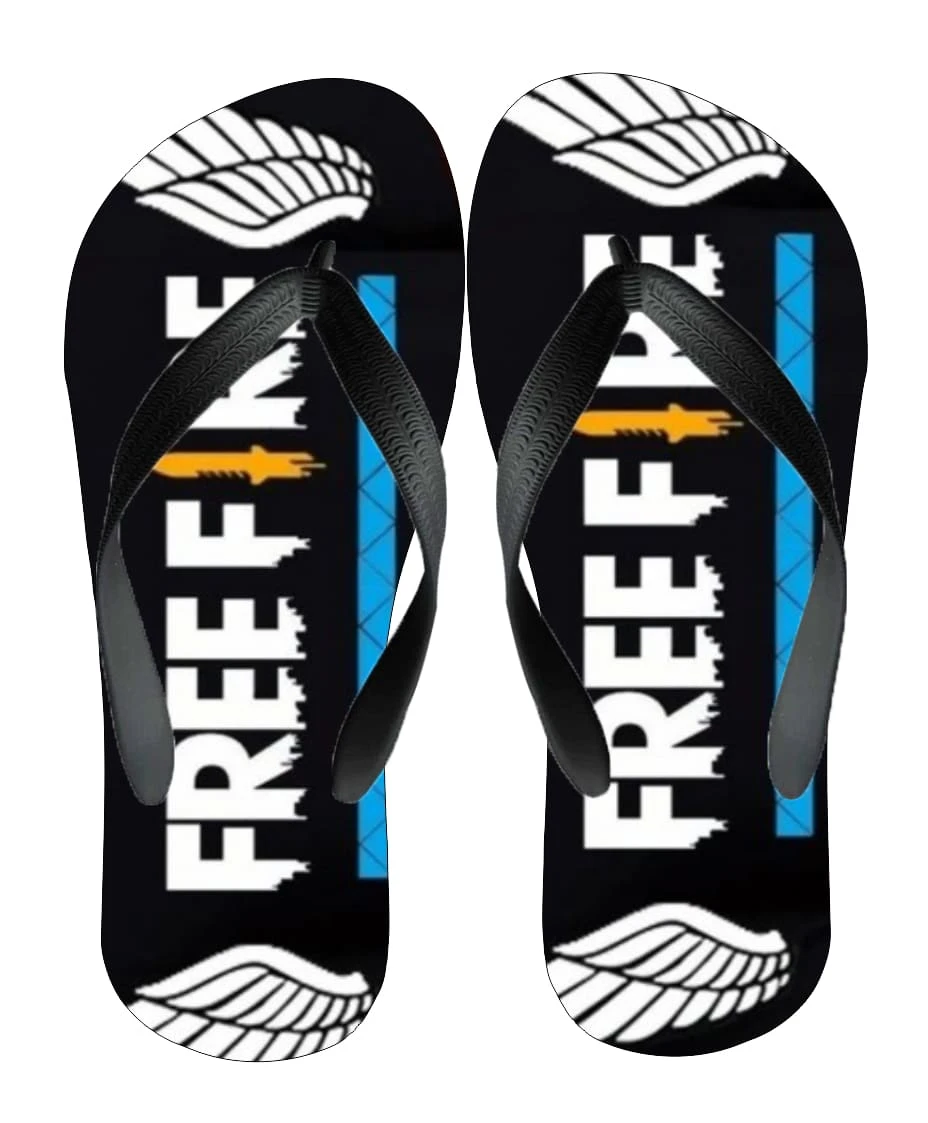 chinelo free fire calça angelical adulto e infantil masculino - Preto - Visão 1