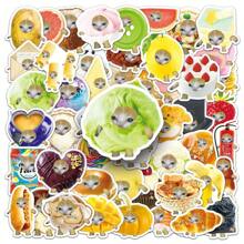 50 piezas Paquete surtido de pegatinas lindas y divertidas de gatos, regalo decorativo - Multicolor - Ver 9