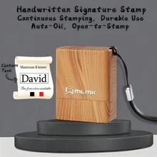Custom Signature Stamp, Handwritten Business Signature Seal, Personal Name Chop, Self-Inking Stamp, Photosensitive Portable Custom - Maple Grain - View 8