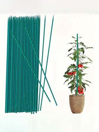 10 pièces1Pack, piquets de bambou durables - supports de jardin de 40 cm pour plantes intérieures et extérieures - bâtons floraux épais et forts. Piquets en bois vert, support de plante pour le jardinage d'intérieur, bâtons en bois pour plantes, 40cm.