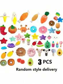 5pcs Cartoon Dog Toys, Suitable For Small Dog Breeds - , Interactive And Crinkly Pet Playset, For Pets That Love To Chew Tug Of War Pet Toys With A Bell