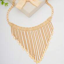 1 Vòng Cổ Khăn Quàng Cổ Nguyên Tố Vô Cực Hình Số 8, Chất Liệu Đồng Mạ Vàng 18K, Dây Xích Xương Đòn Nhiều Lớp, Trang Sức Vàng Sang Trọng Và Tuyệt Đẹp Cho Lễ Hội, Đám Cưới, Tiệc Trở Lại Trường Học, Quà Tặng Chúc Phúc Cho Người Yêu Và Bạn Thân, Thiết Kế Vòng Cổ Hình Tròn - Vàng - Xem 6