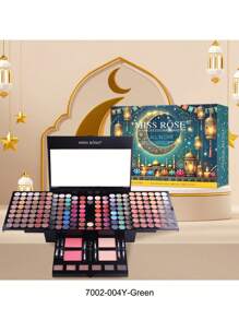 MISS ROSE 190-Color High-Quality Professional Makeup Palette Gift Box|Mirror + Full Set Of Brushes|Eye Shadow, Powder, Blush, Eyebrow Powder, Four-In-One Set|Stage-Level Makeup To Daily Nude Makeup|Valentine's Day Gift For Girlfriend/Novice Must-Have - 彩色 - 查看 9