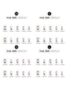 YADORNOS 10Pcs Retro Burgundy French Cat Eye Handmade Nails, Simple Valentine's Day Nails, New Year's Nails, Acrylic Press On Nails, Long Coffin Fake Nails, DIY Nail Supplies, Reusable, With Jelly Glue And Nail File Daily Festival Back To School Beach Essential - Red - View 5