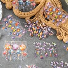 1PC, Romantisch licht boekhoudmateriaal Decoratieve stickers, Retro stijl, PET waterdicht materiaal, Met achterkant lijm, Scheur en plak, Schelp licht ambacht, Geschikt voor het decoreren van kalenders, plakboeken, plaquettes, enz., DIY collage beschikbaar, 6 patronen per stijl, 6 stijlen om uit te kiezen