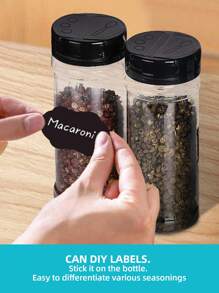 5pcs/Set-4pcs Transparent Plastic Seasoning Bottles & 1pc Stickable Label Paper, Cumin Powder Sub-Packing Bottle For Home Kitchen - Spice Jar Set - View 4