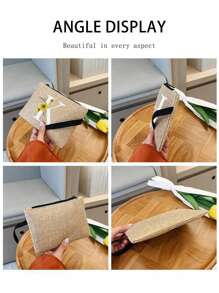 印有首字母和花卉图案 便携式手持钱包 便携式小包 适合送礼 旅行小包装 轻便储物袋 旅行洗衣拉链袋 - 非常适合旅行和度假派对 节日化妆包 - 送给朋友、家人或自己的完美礼物 - 旅行包 男女皆宜 女士钱包 迷你钱包 钱包 腕包钱包 零钱包 - 卡其色 - 查看 7