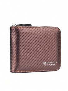 2025 Minimalist Carbon Fiber Men Wallet, Large Capacity Zipper Coin Purse, Card Holder Organizer Wallet, Ideal Gift For Men, New Year & Valentine's Day