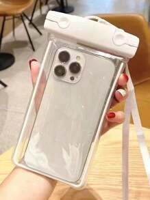 2 件粉色和白色夜光防水手机袋、手机防水袋、游泳外卖挂脖手机袋、荧光手机袋、户外运动游泳漂浮气囊水下摄影手机壳、手机防水袋、手机袋沙滩手机袋适用于 14 13 12 等手机（粉色和白色） - 彩色 - 查看 3