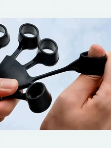 1pc Black Silicone Finger Stretching Exerciser, 5 Finger & Wrist Resistance Band Trainer For Finger Strength Recovery, Flexion & Extension - Multicolor - View 7