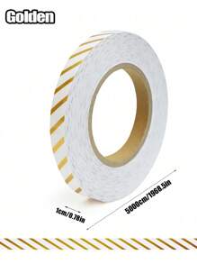 قطعة واحدة طول 50 متر / 1968.5 بوصة شريط لاصق أكريليك ذو خطوط قطرية ذهبية وفضية على نفلون متعدد البوليستر لأعمال الحرف اليدوية، تشطيب حواف الحوائط DIY ، ديكورات جرافيك فنية، ديكور المنزل، ديكور الحمام، ديكور غرفة النوم، ديكور غرفة المعيشة، ورق جدران شخصي