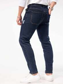 男士修身弹力牛仔裤，百搭休闲裤，时尚水洗牛仔裤