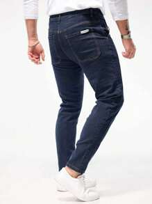 男士修身弹力牛仔裤，百搭休闲裤，时尚水洗牛仔裤