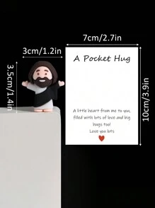 5/1 PVC Siliconen Materiaal Mini Jezus Beeld Paasdecoratie Ornament, Emotionele Ondersteuning, Emotionele Aanmoediging Cadeau Zak Knuffel Kaart, Een Beetje Dichtbij Van Mij Naar Jou, Gevuld Met Heel Veel Liefde En Dikke Knuffels Ook! Hou Heel Veel Van Jou, Jezus Zegen Je