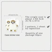 50 piezas Paquete surtido de pegatinas lindas y divertidas de gatos, regalo decorativo - Multicolor - Ver 3