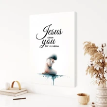 1 件耶稣通过艺术绘画选择您是有原因的，宗教礼物，卧室客厅走廊的理想礼物，墙壁艺术，墙壁装饰，房间装饰，桌面装饰，防水适用于卧室、客厅、书房、酒店酒吧、走廊、防水壁画