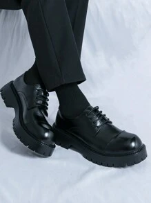 Spring 2025 Men's Lace-Up Business Casual Shoes, Pointed Toe British Style Oxford Dress Formal Shoes For Fashionable Stylists And Nightclub, Vintage , Versatile