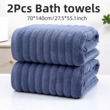 2 件/套厚实柔软亲肤浴巾，非常适合洗脸、沐浴、裹身、吹干头发、SPA、游泳、健身、卸妆、浴室必需品母亲节鲜花、送给妈妈的个性化礼物、最后一分钟的礼物、母亲节创意、母亲节礼物、送给妈妈的手工卡片、50 美元以下的最佳母亲节礼物 - 彩色 - 查看 3