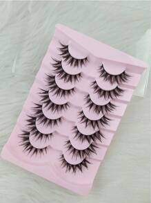 7 Pairs Cartoon Eyelashes Wet Look Natural Look Makeup Manga Lashes Anime False Eyelashes Natural Look Fake Lashes Wet Wispy Eyelashes Extension Makeup Tool Soft Faux Mink Lashes Fashion Thick Extension Set Strip Lashes, Lashes, Eyelashes, Fake Lashes - Cat Eye Lashes - View 3