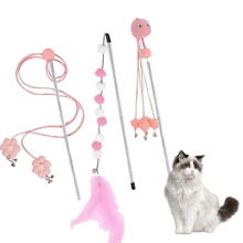 Cat Toys Wool Ball Cat Toys Interactive Teather Toys For Cats Sticks Colorful Plush Ball String Cats Toy With Bell Pet Supplies - Multicolor - View 1