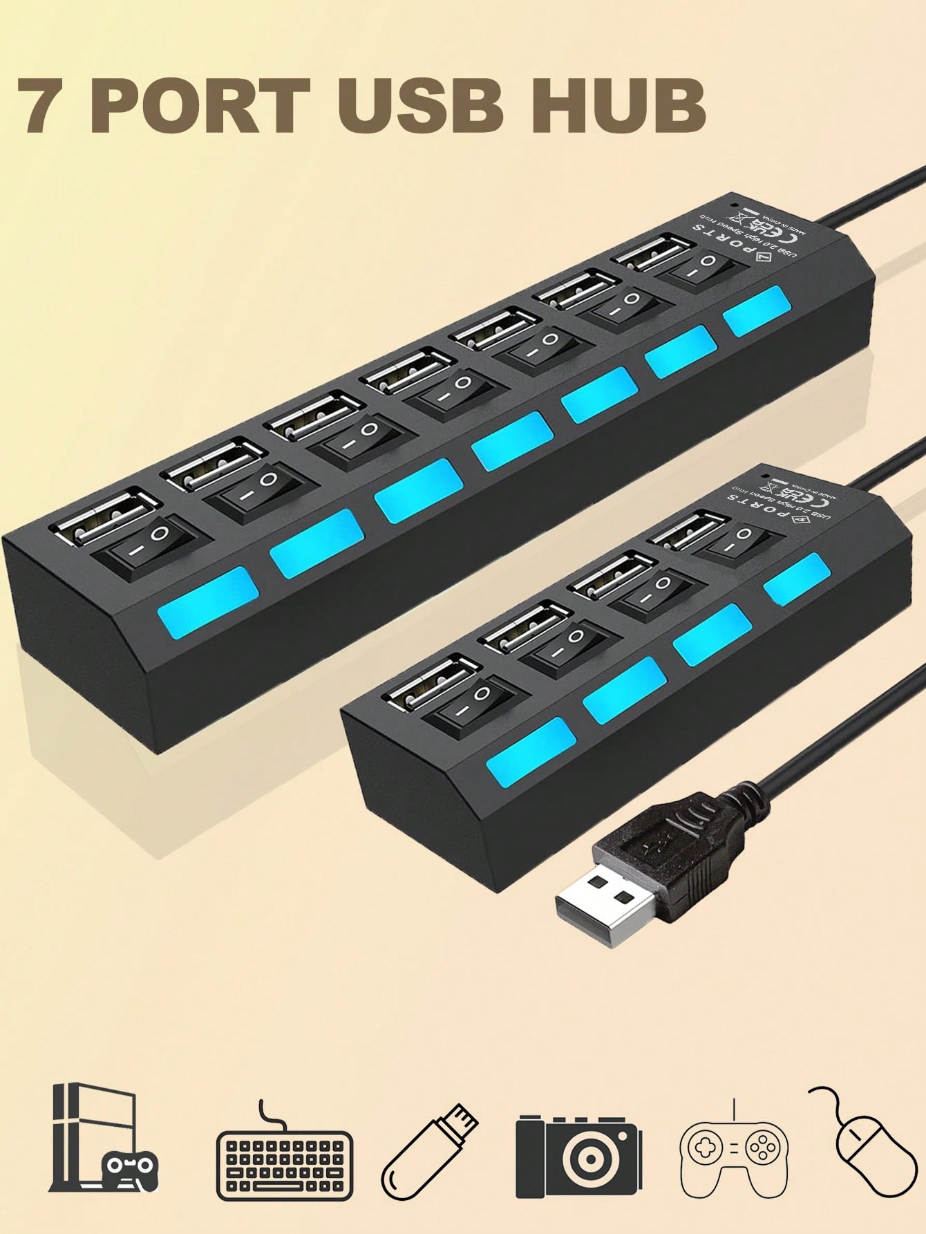 محور يو اس بي متعدد المنافذ 7 في 1 – موزّع يو اس ب...