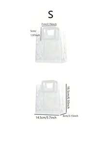 5 Stück dicke, transparente PVC-Geschenktüte, Weihnachtsgeschenk Souvenirtüte, Hochzeitsbegünstigung Süßigkeiten Box Handtasche, Mittagessen Tasche Valentinstag Geschenkverpackung Tasche, Muttertag Geschenktüte - Verschiedenfarbig - Übersicht 15