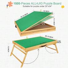 ALL4JIG 2000PCS Portable Puzzle Table With Legs, Adjustable Jigsaw Wooden Puzzle Board With 4 Drawers & Cover Birthday Gift For Mom, 3-Tilting-Angle Jigsaw Puzzle Table For Adults - 棕色 - 查看 2