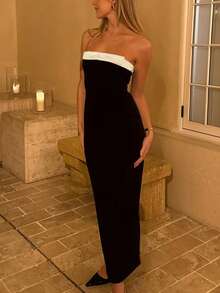 Women Summer Bow Decor Tight Fitted Dress, Wedding Guest Dress, Party Dress