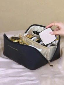 1 Stück modische, hochkapazitive Kosmetiktasche für Damen, tragbare Reisetasche, Aufbewahrungsorganizer für Sommer, Urlaub, Zuhause, Badezimmer, Ferien Make-up Organizer, Badezimmer Accessoires, Schulanfang
