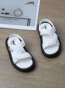 1 双可调节时尚凉鞋，适合男孩和女孩，可在室内和室外穿着 - 白色 - 查看 2