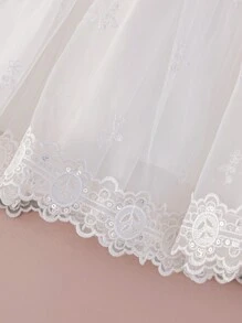 Baby/Toddler Girls White Wedding Flower Girl Dress, 0-2 Years Old, For Birthday Party And Wedding - White - View 7