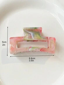 6件組大理石紋PC髮夾，仙女風糖果色方形髮夾，適合派對、茶會，髮型髮夾髮爪，秋冬女性髮飾，度假穿搭與夏季穿搭適用 - 彩色 - 查看 3