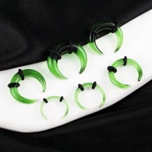 1 pieza/2 piezas Kits de estiramiento de vidrio acogedor 14G-2G Pinzas taper con anillos en O Retenedores de septo de búfalo Perforación corporal hipoalergénica