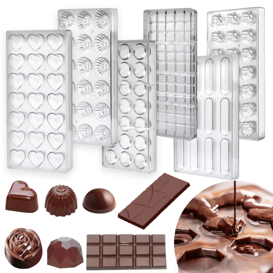 1pc Multi-Style Available Transparent Chocolate Molds DIY Jelly Candy Moulds Cake Decoration Tools Household Kitchen Baking Accessories