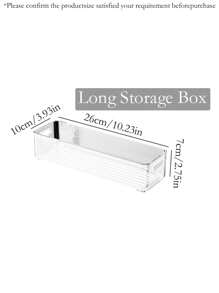 1pc Large Capacity Storage Box, Makeup And Tool Organizer Basket For Nail Polish, Perfume, Lipstick, Makeup Brushes, Eyebrow Pencils, Face Masks Etc. Simplistic Transparent PET Material, Stackable, Portable For Bathroom, Bedroom, Living Room, Dorm
