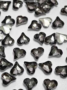 50Pcs K9 Glass Diamonds, Asymmetrical Heart Shape, Pointed Back Gemstone, Shiny White Gray Clear Crystal, For DIY Manicure, Jewelry Making, Earrings, Hair Accessories, Fashion Accessories, Nail Art Supplies, Nail Accessories, Nail Stuff
