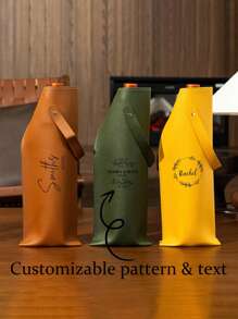 Wine Bag, Personalized Wine Tote, Halloween,Halloween Decorations Pumpkins,Witches,Ghosts,Skeleton,Themed Parties,Leather Engraved Wine Bag, Gifts For Wine Lovers, Corporate Gifts,Custom High-End Leather Wine Storage Bag, Thanksgiving Day Gift, Harvest Festival, Family Dinner