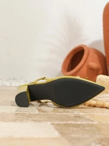 Plus Size Women Fashion Pointed Toe Thick Heel Dress Pumps, Burgundy Red High Heels, Suitable For Formal Occasions, Party, Work