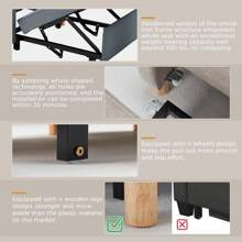 YODOLLA Single Sofa Bed Chair,3-In-1 Fabric Sleeper Chair Bed, Single Sofa Bed For Small Room,Convertible Sofa Chair Pull Out Adjustable Single Armchair Bed With Side Pocket