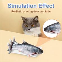 Floppy Fish Cat Toy, Moving Cat Kicker Fish Toy, Cat Toys Flopping Fish With Silver Vine And Catnip, Motion Kitten Interactive Exercise Toys For Indoor Cats, Wiggle Fish Catnip Toys