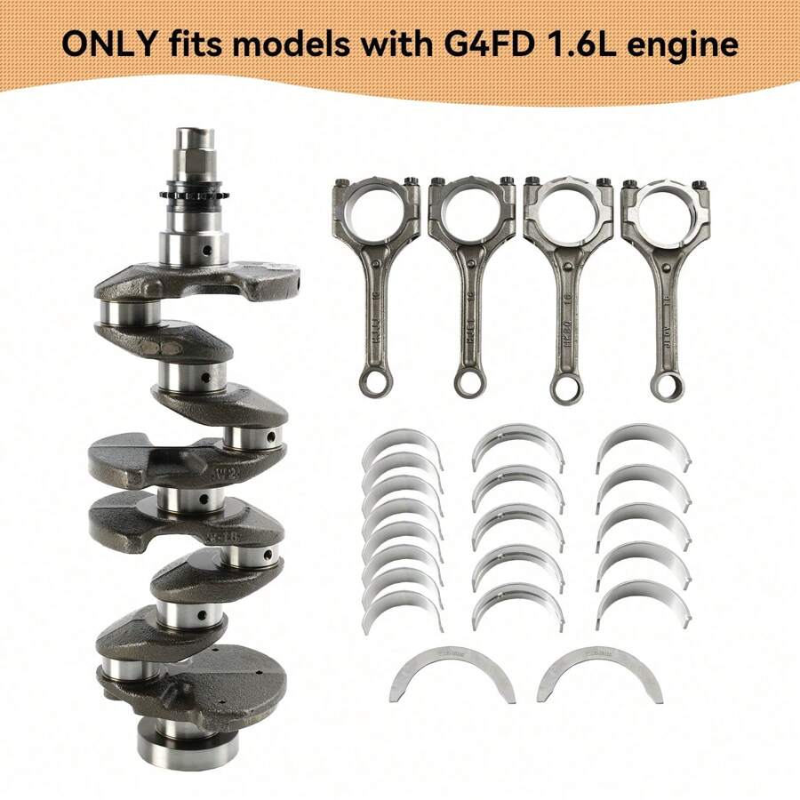 G4FD 1.6L Engine Crankshaft & Rods & Bearing For Hyun-Dai Accent Kia Rio Soul - 銀色 - 查看 1