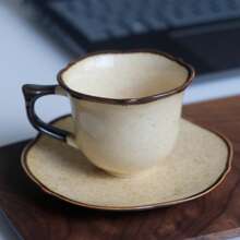 浓缩咖啡杯碟套装，复古风格手工陶瓷杯 150 毫升，重返校园