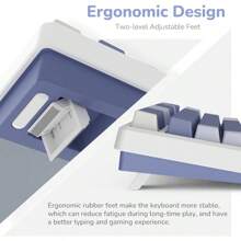 RK ROYAL KLUDGE M75 Mechanical Keyboard 2.4GHz Wireless/Bluetooth/USB-C Wired Gaming Keyboard 75% Layout 81 Keys With OLED Smart Display And Knob RGB Backlight Hot-Swappable Red Switch US Layout - 紫羅蘭色-HotSwapRedSwitch - 查看 7