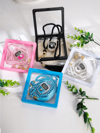 4/2PCSElegant Tasbih Ring Counter With Crystal Rhinestones, 4 Colors Islamic Prayer Beads Tracker For Fitness/Zikr/Gifting, Free Bracelet & Gift Box