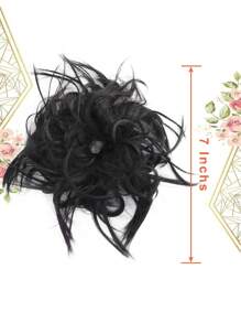 合成马尾辫接发，凌乱的发髻和波浪，弹性发带，适合女士和女孩，7 英寸，厚实浓密，适合音乐节、角色扮演、节日、派对和所有季节 - 彩色 - 查看 6