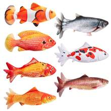 Floppy Fish Cat Toy, Moving Cat Kicker Fish Toy, Cat Toys Flopping Fish With Silver Vine And Catnip, Motion Kitten Interactive Exercise Toys For Indoor Cats, Wiggle Fish Catnip Toys - cá chép đỏ - Xem 2