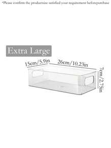 1pc Large Capacity Storage Box, Makeup And Tool Organizer Basket For Nail Polish, Perfume, Lipstick, Makeup Brushes, Eyebrow Pencils, Face Masks Etc. Simplistic Transparent PET Material, Stackable, Portable For Bathroom, Bedroom, Living Room, Dorm