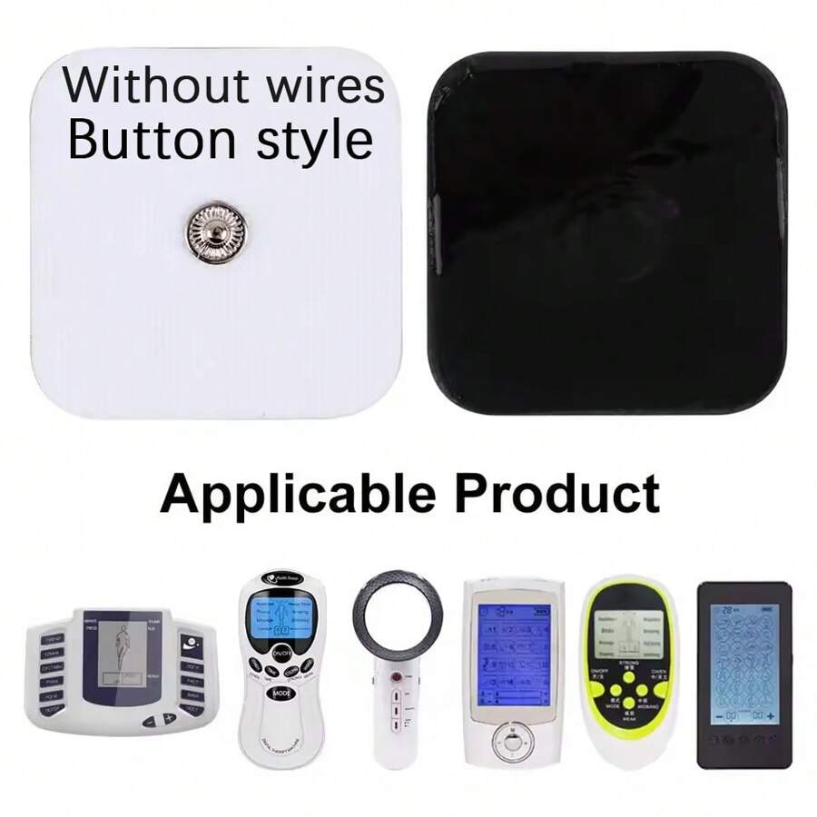 50 Piezas Almohadillas de electrodo de 4*4cm 5*5cm de tela no tejida autoadhesiva de repuesto para máquina de terapia digital TENS de estimulación muscular - Multicolor - Ver 1