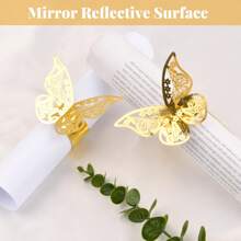 10pcs Paper Napkin Holder Rings, Hollow Butterfly Napkin Rings Napkin Buckles Holder For Wedding Dinner Party Celebration Table Centerpieces Decor - Multicolor - View 8