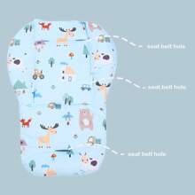 1入組嬰兒車座墊男女可愛卡通柔軟嬰兒座墊幼兒車插墊墊襯通用透氣車墊適用於晚餐椅 - 藍色 - 查看 7